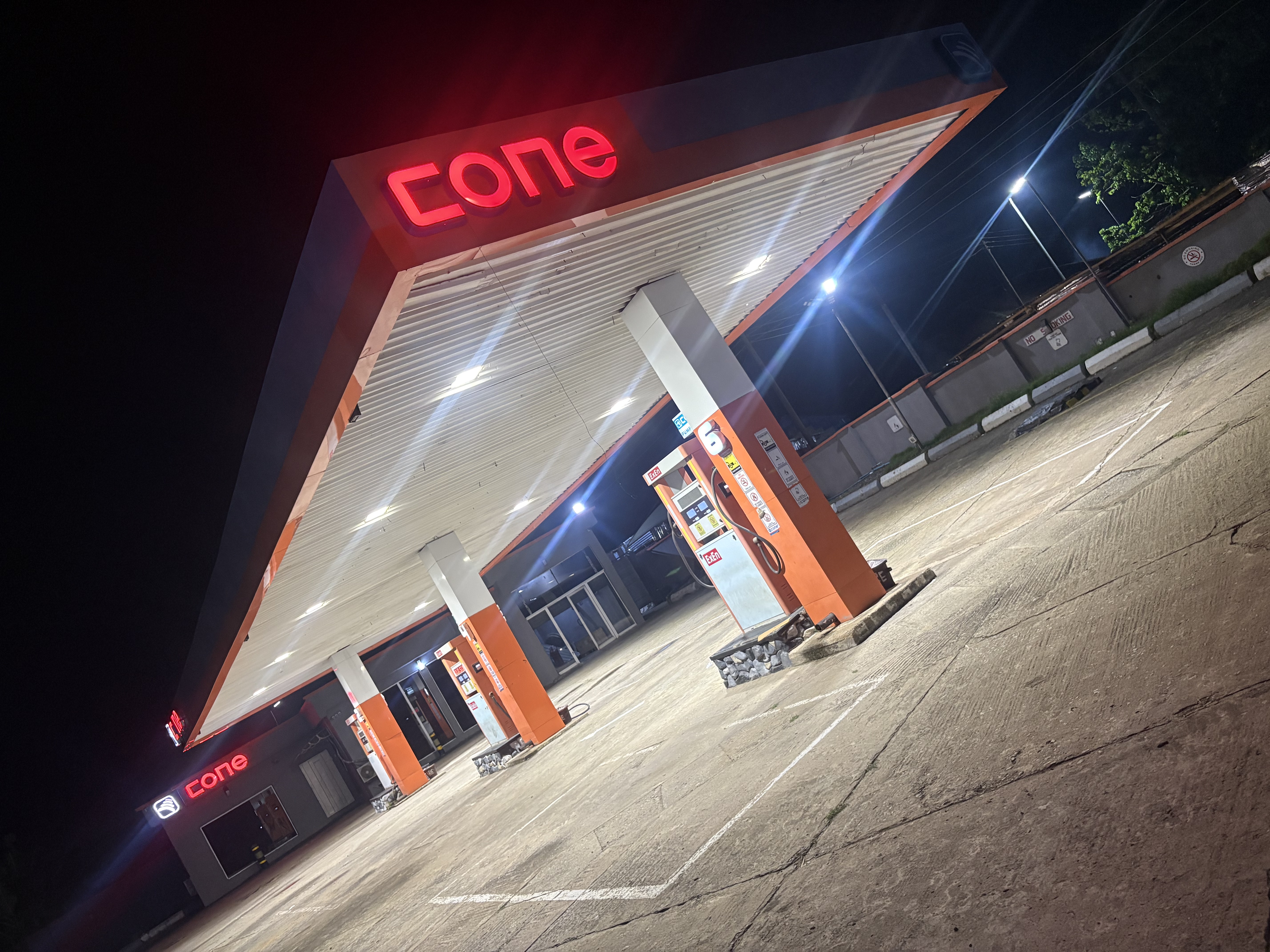 Cone E-Station at night